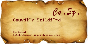 Csuvár Szilárd névjegykártya