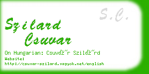 szilard csuvar business card